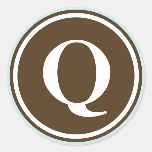 Initial Q monogram circle letter seal party favor (Front)