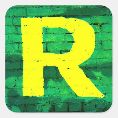 Initial R Square Sticker