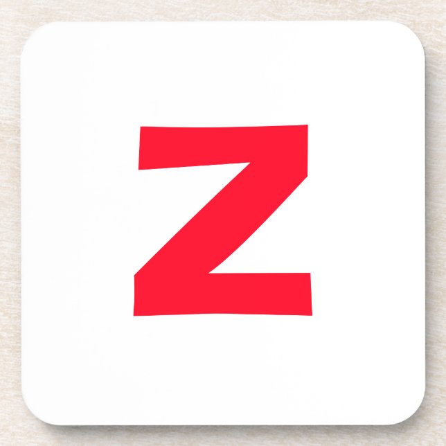 Initial Red Monogrammed Huge Letter Own Name Beverage Coaster (Front)