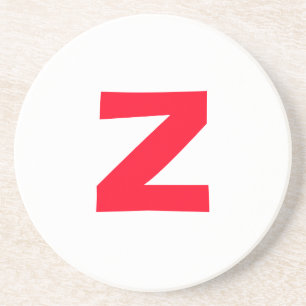 Initial Red Monogrammed Huge Letter Own Name Coaster