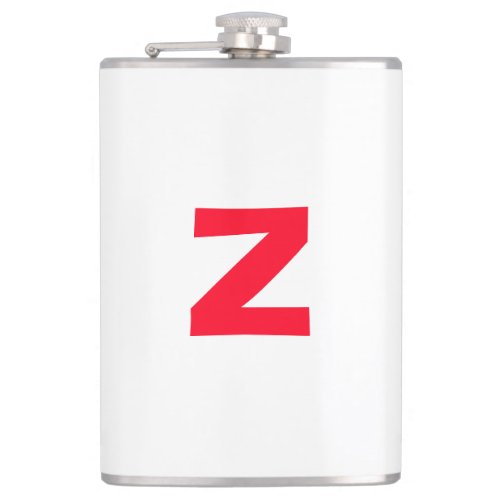 Initial Red Monogrammed Huge Letter Own Name Flask