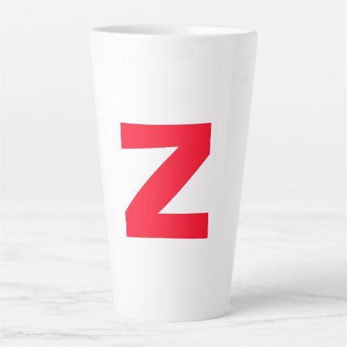 Initial Red Monogrammed Huge Letter Own Name Latte Mug