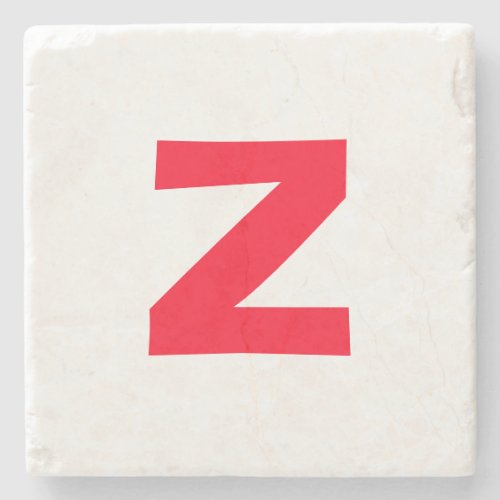 Initial Red Monogrammed Huge Letter Own Name Stone Coaster