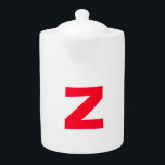 Initial Red Monogrammed Huge Letter Own Name Teapot<br><div class="desc">There's no need for confusion. A plain, simple, innovative design. This is you.</div>