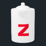 Initial Red Monogrammed Huge Letter Own Name Teapot<br><div class="desc">There's no need for confusion. A plain,  simple,  innovative design. This is you.</div>