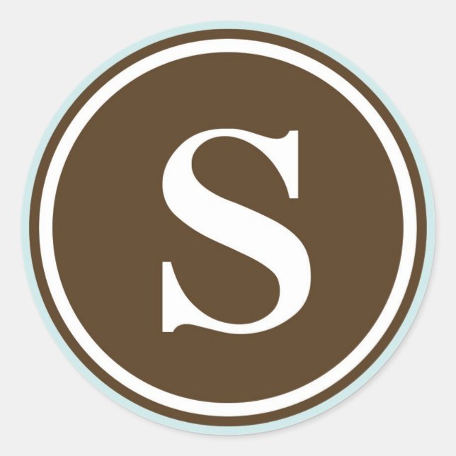 Initial S monogram circle letter seal party favor (Front)