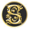 Initial S Round Sticker in Gold