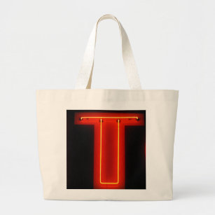 Initial T Large Tote Bag