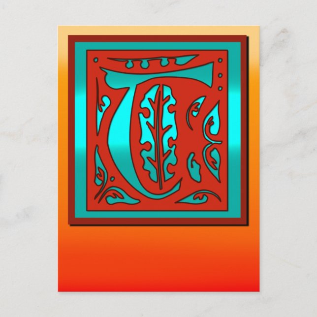 Initial T Southwestern Sunset Colors Card (Front)