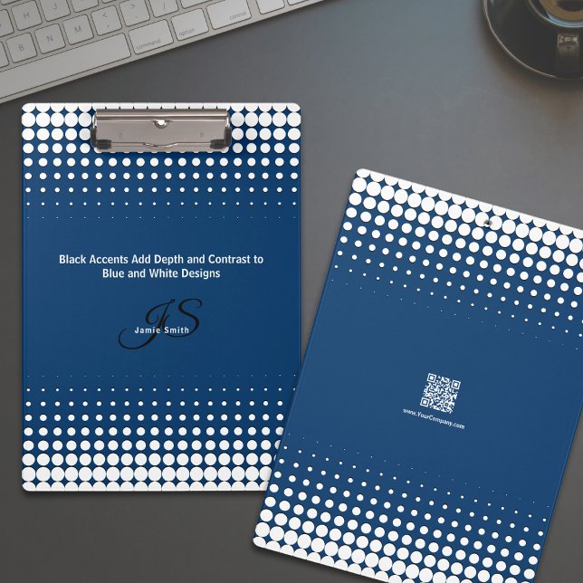 Initial Tagline Half Tone Blue White Personal Clipboard (Initial Tagline Half Tone Blue White Personal Clipboard)