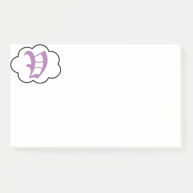 Initial V Monogram Post-It Notes (Front)