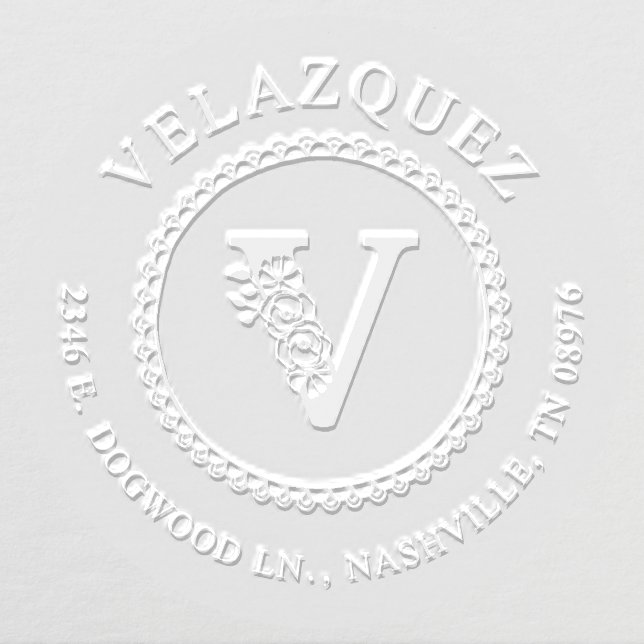 Initial V Return Address Embosser (Design)