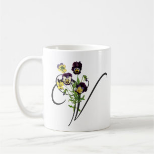 Initial V with Vintage Violas Coffee Mug