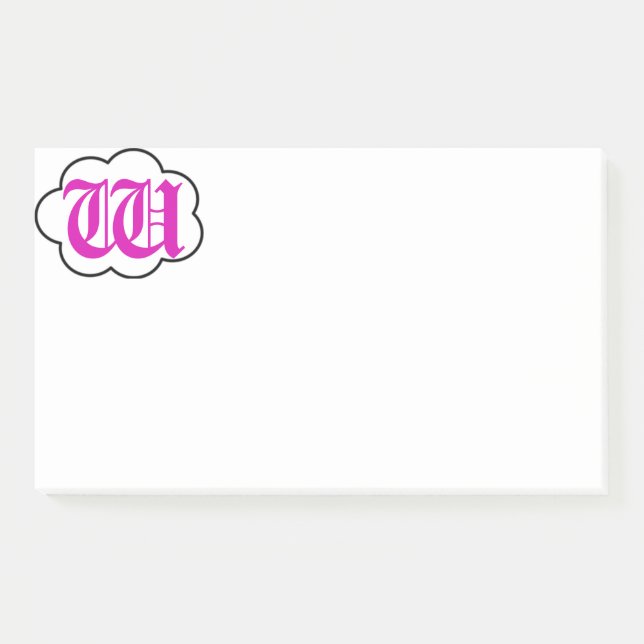 Initial W Monogram Post-It Notes (Front)