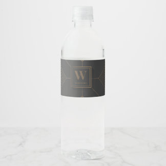 Initial Water Bottle Label