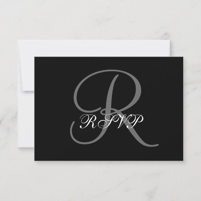Initial Wedding RSVP Cards for Square Invitations (Front)