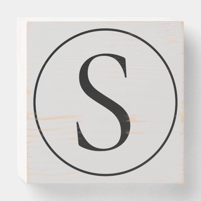 Initial Wood Block Sign (Front Horizontal)