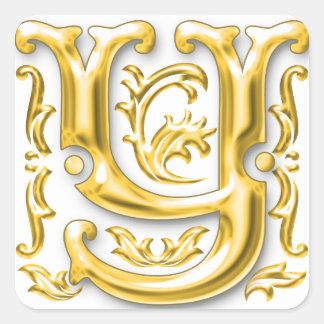 Initial Y Sticker in Gold