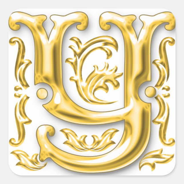 Initial Y Sticker in Gold (Front)