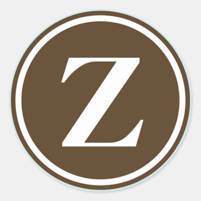 Initial Z monogram circle letter seal party favor (Front)