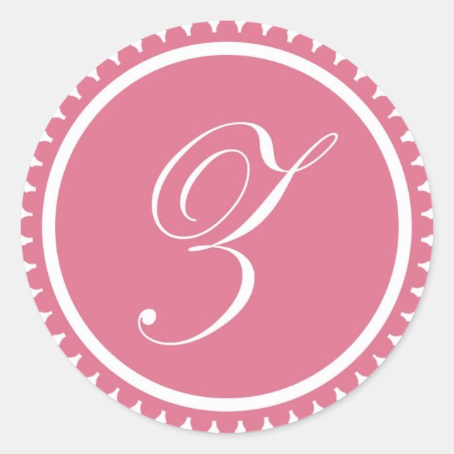 Initial Z princess pink monogram seal party favor (Front)