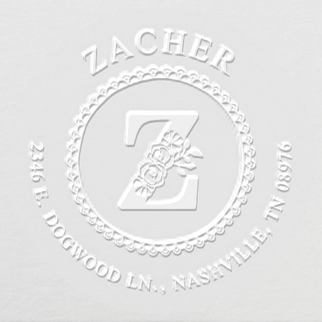 Initial Z Return Address Embosser (Design)