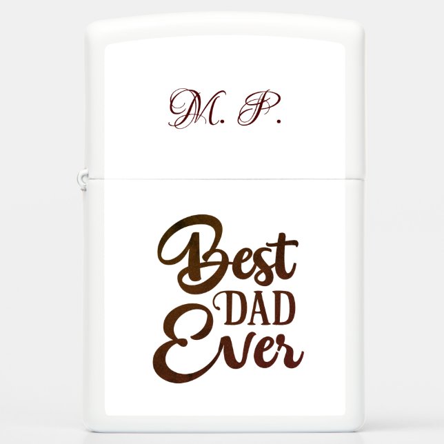 Initialed Best Dad Ever  Zippo Lighter (Front)