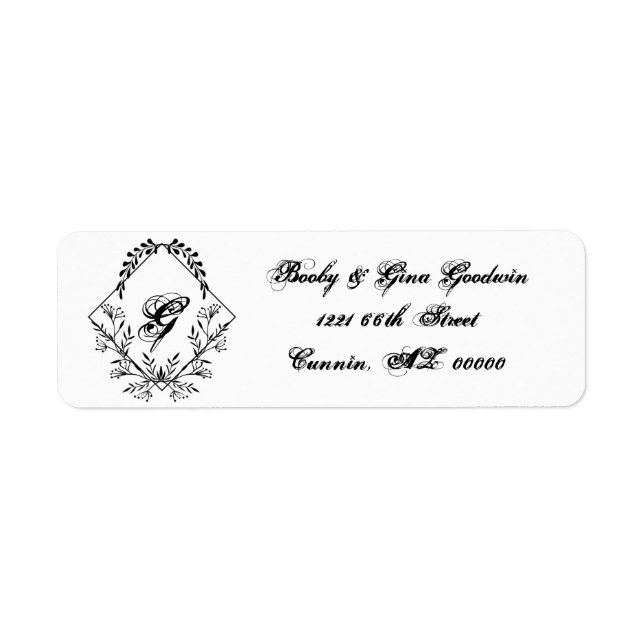 Initialed Emblem Return Address Labels (Front)