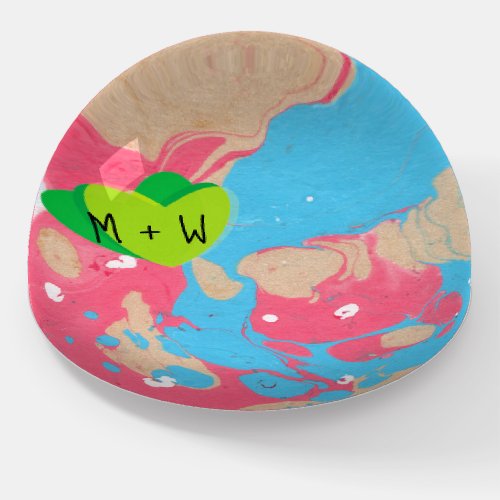 Initialed Heart Tye_Dyed Design Paperweight
