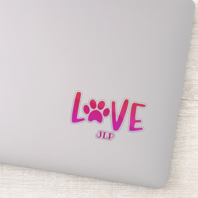 Initialed Love Paw Sticker (Detail)