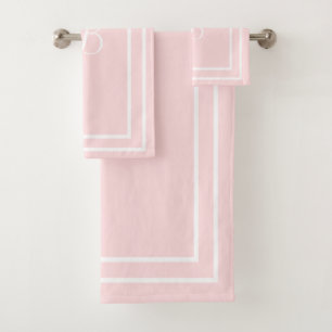 Initialed powder pink Towel set