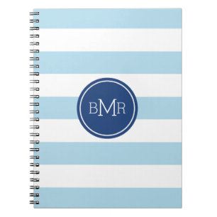 Initialed Stripes Custom Notebook