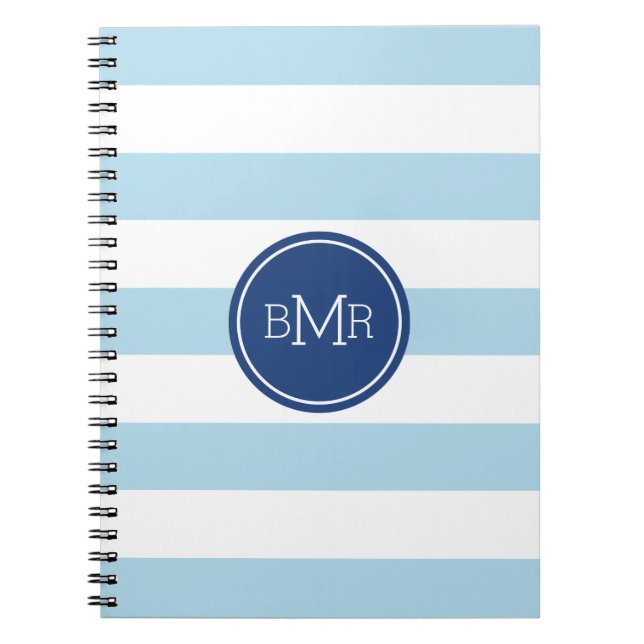 Initialed Stripes Custom Notebook (Front)