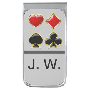 Initialized Card Suits Money Clip