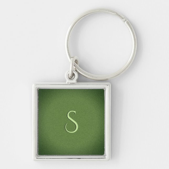 Initialized Dark Green Glimmer Keychain (Front)