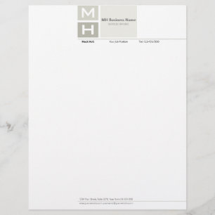 Initialized Grey Tone Blocks Letterhead