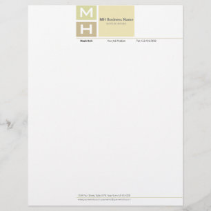 Initialized Warm Tone Blocks Letterhead