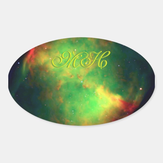 Initialled Dumbbell Nebula Constellation Vulpecula Oval Sticker (Front)