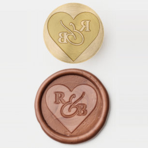 Initials Ampersand Wedding Heart Wax Seal Stamp