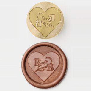 Initials Ampersand Wedding Heart Wax Seal Stamp