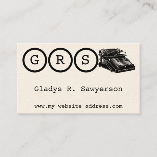 Initials and Typewriter Business Card