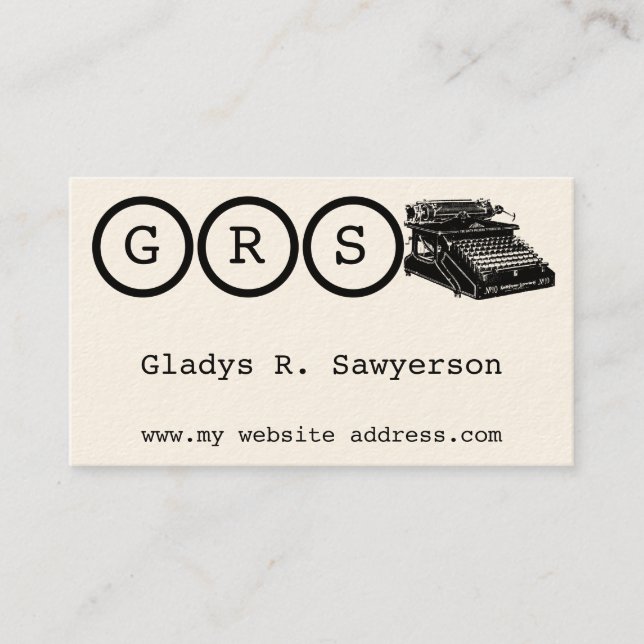 Initials and Typewriter Business Card (Front)