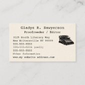 Initials and Typewriter Business Card (Back)
