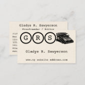 Initials and Typewriter Business Card (Front/Back)