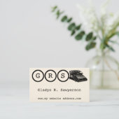 Initials and Typewriter Business Card (Standing Front)