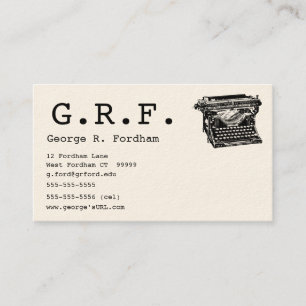 Initials and Typewriter Business Card