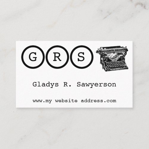 Initials and Typewriter Business Card