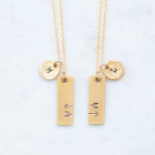 Initials Arrow Friendship Necklace Personalized (Front)