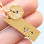 Initials Arrow Friendship Necklace Personalized (Front Right)