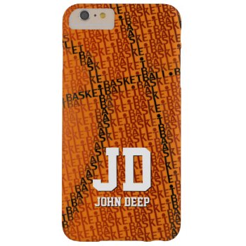 Initials Basketball Typed Text | Sport Gift Barely There Iphone 6 Plus Case by BestCases4u at Zazzle